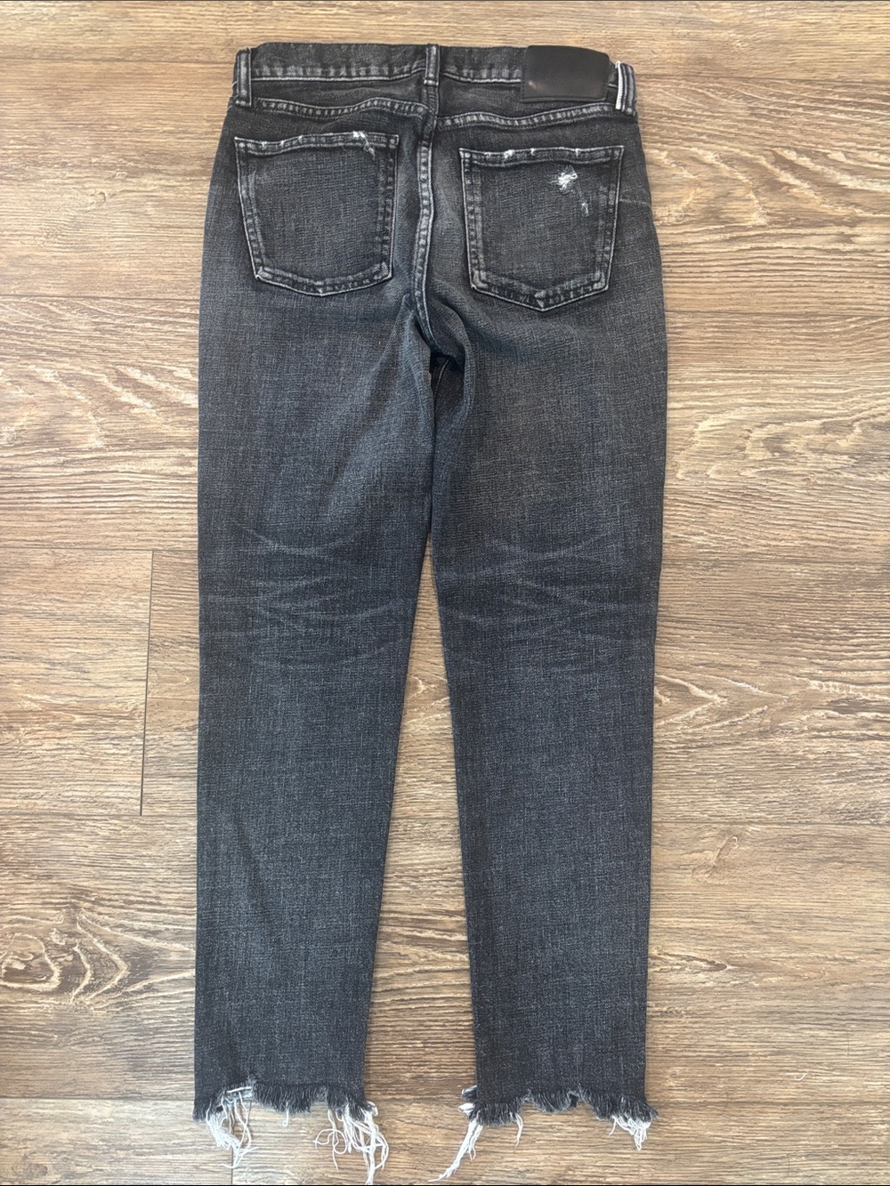 Moussy Vintage Glendele Skinny Distressed Raw Hem Jeans Black Womens Size 28 est - Picture 12 of 15